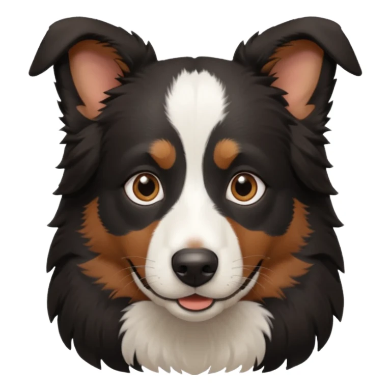 border collie predominantly black fur with brown on the eyebrows and neck, no white fur sticker