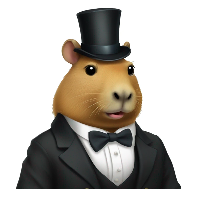 Capybara in a tuxedo with a monocle sticker