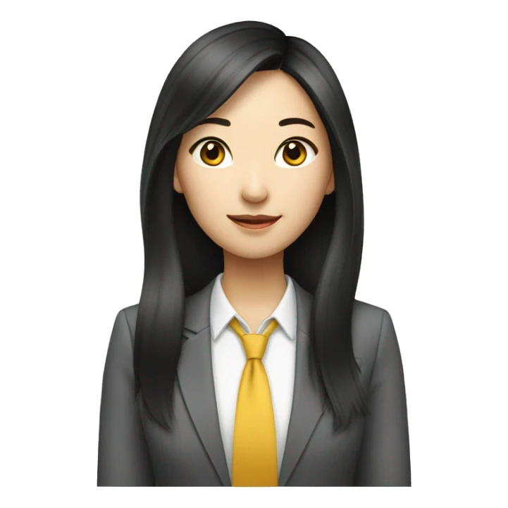 Asian female real estate long hair sticker