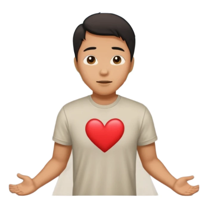 asian man falling on sidewalk with heart eyes sticker