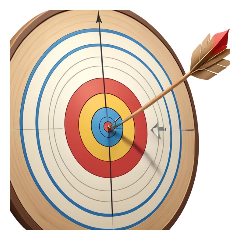 A close-up of a bowstring pulled taut with an arrow aimed at a target. The target's concentric rings are visible in the background, highlighting the focus and precision required for archery. The scene captures the grace and concentration of the sport. sticker