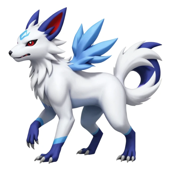 Garurumon-Zangoose-Renamon-Absol-fusion-hybrid-creature (full body) sticker