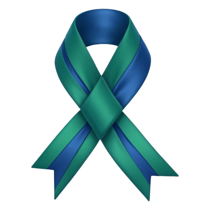 Green and  dark blue awareness ribbon  sticker