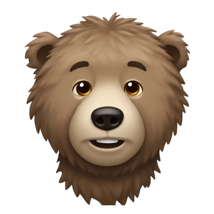 grizzly bear with frizzy hair sticker