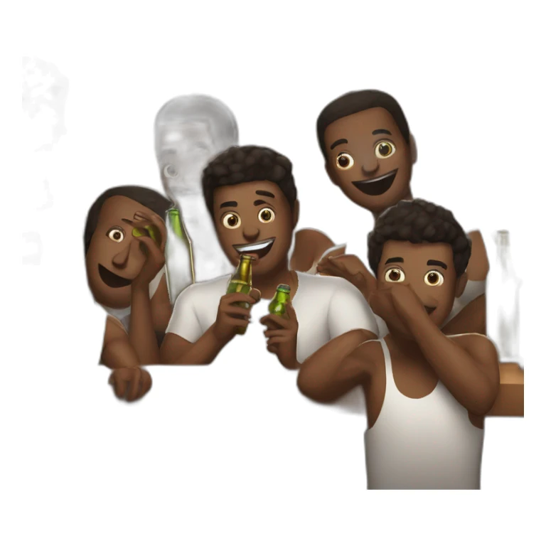 Group of guys pop bottles in nightclub sticker