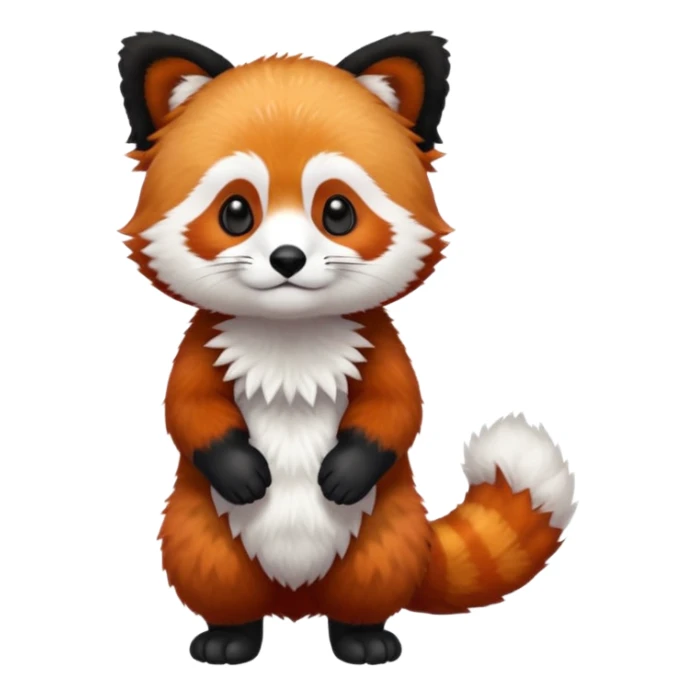 full body of red panda, front view sticker