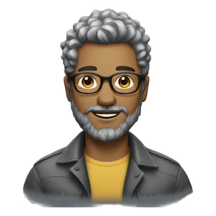 Young man with glasses and salt and pepper hair and beard  sticker