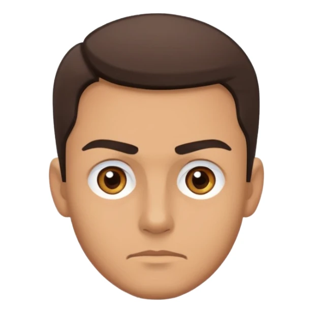 Generate a sarcastic emoji or sticker in a minimal flat-design style.  
The emoji should display a confident “nah, not today” attitude:  
- raised eyebrow  
- slight smirk  
- subtle eye-roll or side glance  
- man sticker