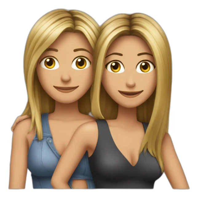 Ciryl halouna et Jennifer Aniston qui font un câlin sticker