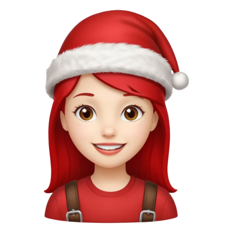 Girl in red Christmas hat with buckle accent.









































 sticker