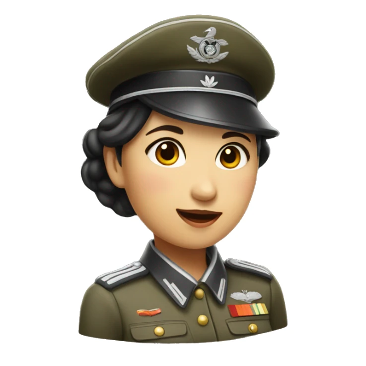 asian woman in ww2 german uniform sticker