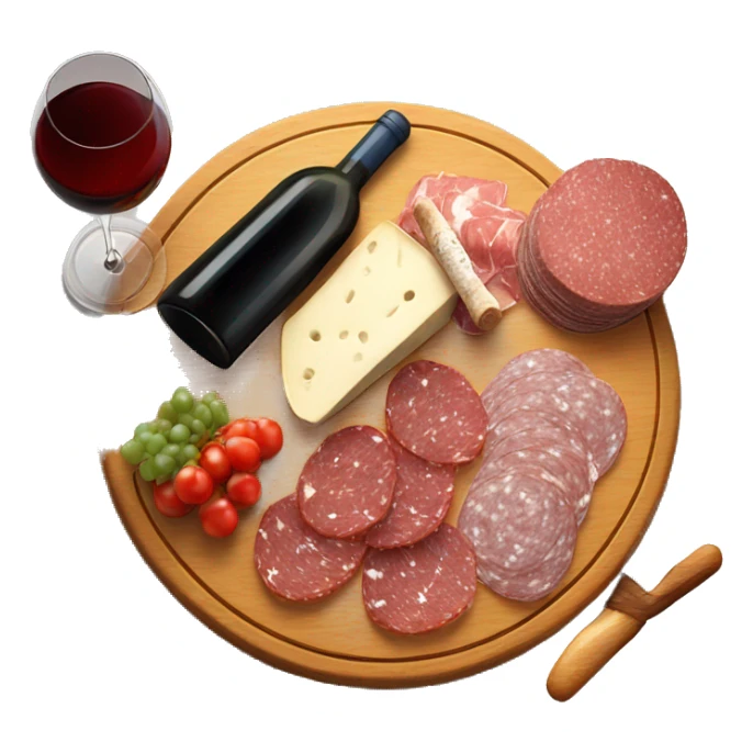 charcuterie board with salami and wine  sticker