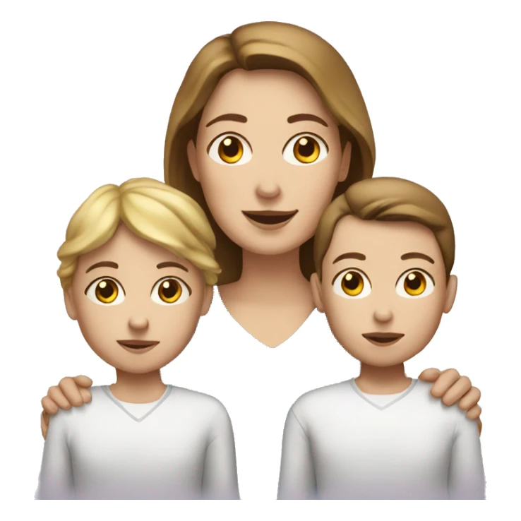 white woman with white
2 kids sticker