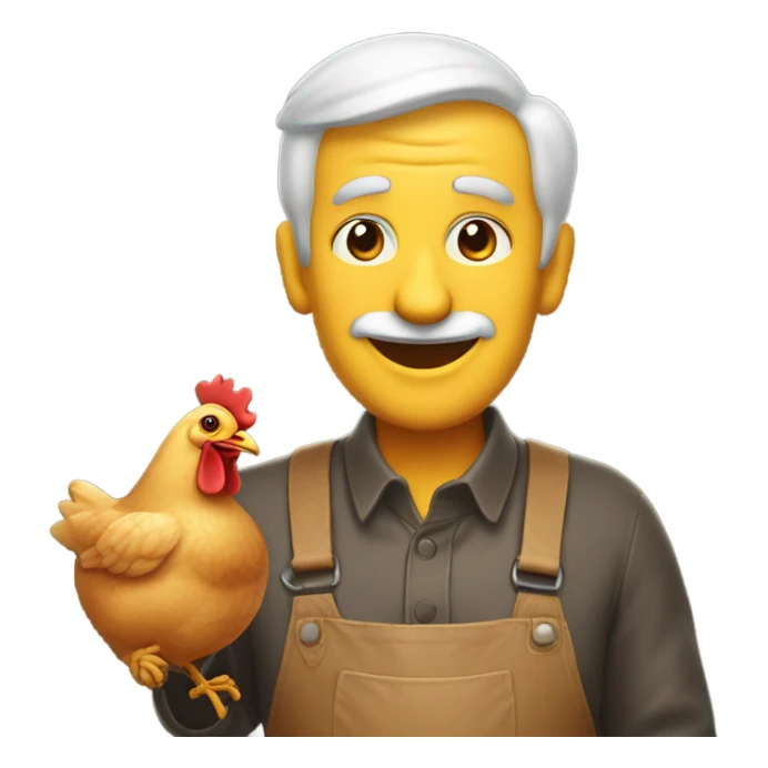 Old Man Emoji with chicken sticker