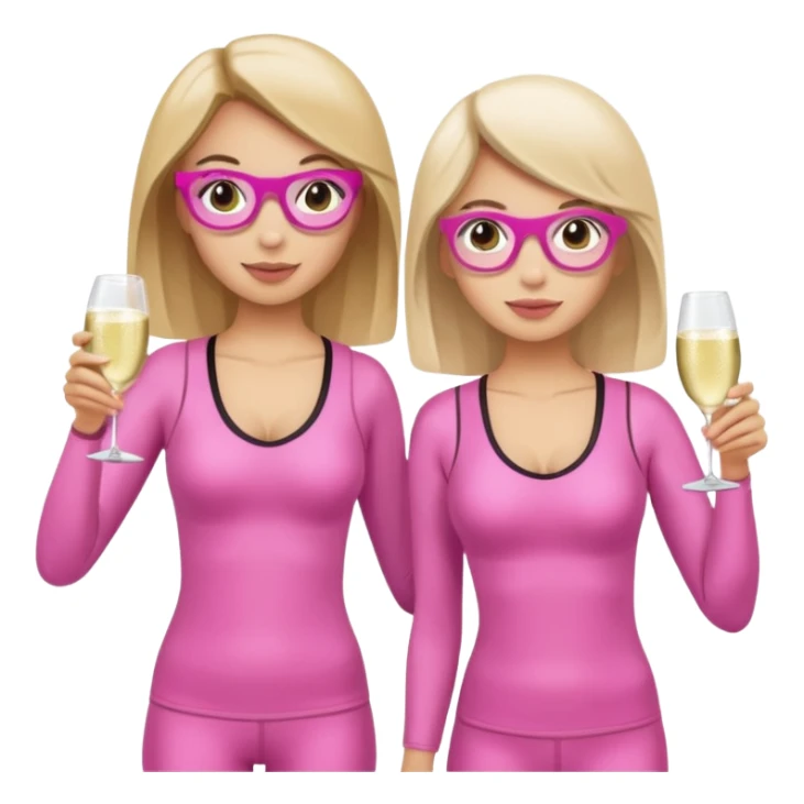 two girl pink pilates prosecco sticker