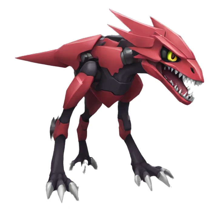  Cool Edgy Punk Black Red Digimon-Fakemon-Raptor-Genesect-Reptile full body sticker