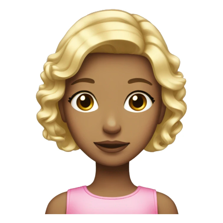 Girl with blonde highlights and pink bow sticker