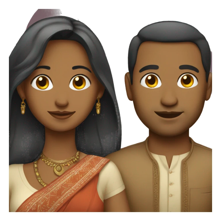 Indian woman white man couple sticker