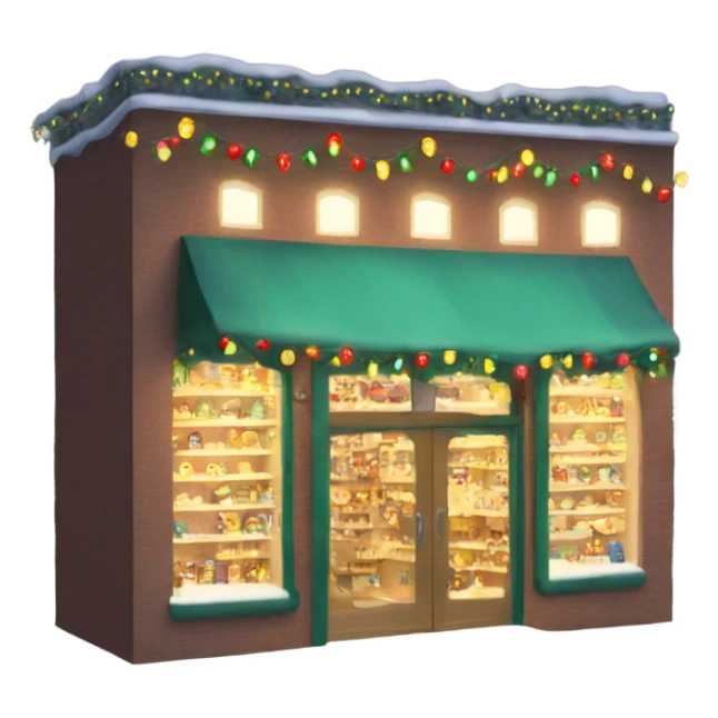 Christmas shop with Christmas lights  sticker