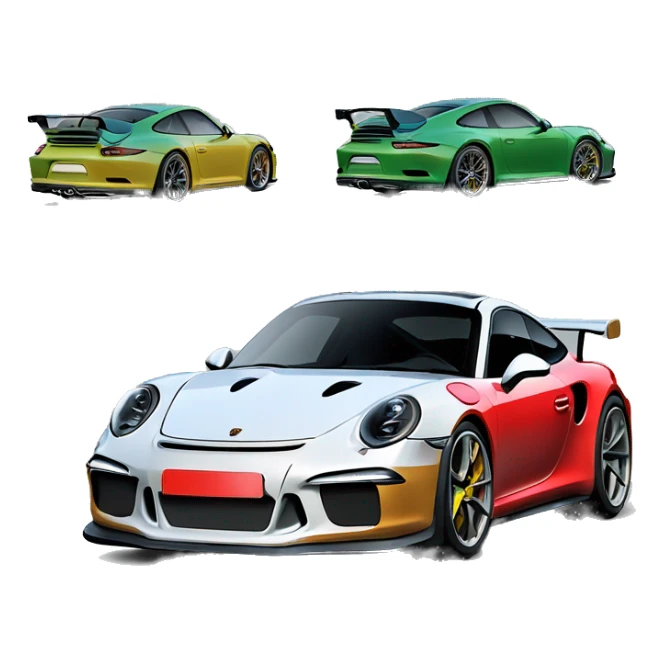 Porsche gt3 design in different colors HD for tshirt impression  sticker