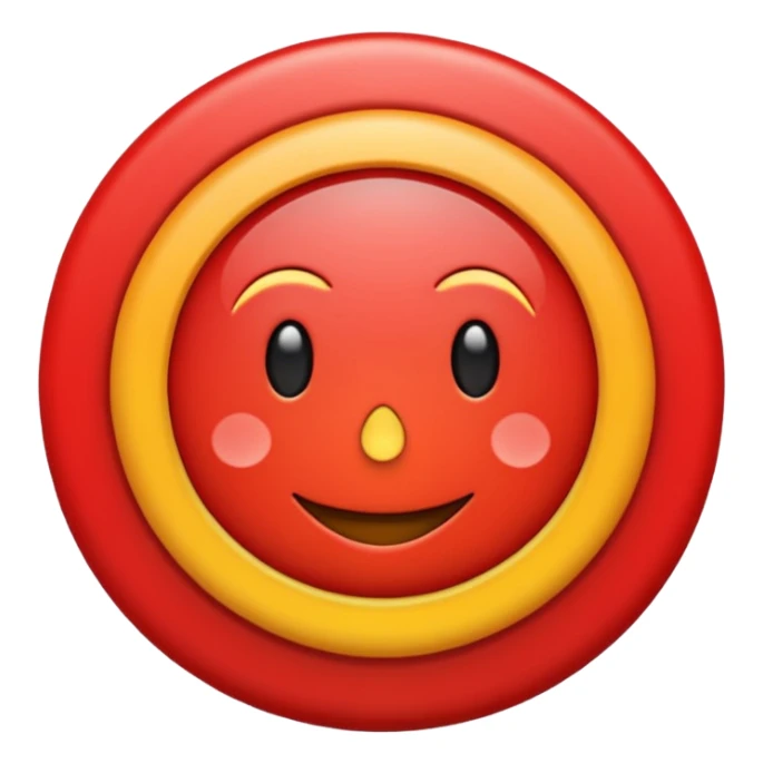 Emoji estilo vectorial de un sol rojo , en el centro un círculo blanco con borde rojo y una letra “U” roja gruesa. Diseño simple, colores sólidos, sin texto adicional, fondo transparente, estilo emoji oficial. sticker