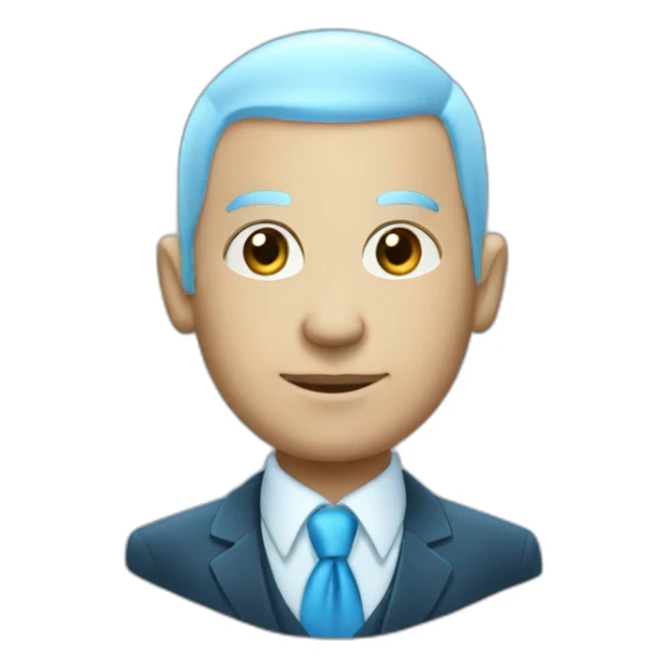 blue crystal bald business man sticker