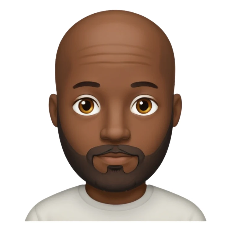 African American male bald salt & pepper beard sticker