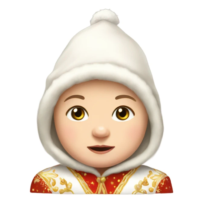 Russian baby in new year costume sticker