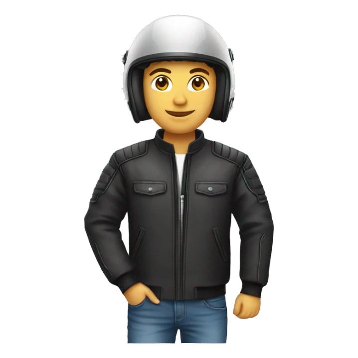 jeune homme portant un casque de moto sticker