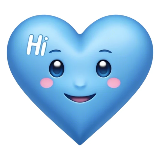 Blue heart with the words Hi Cutie! in the middle  sticker