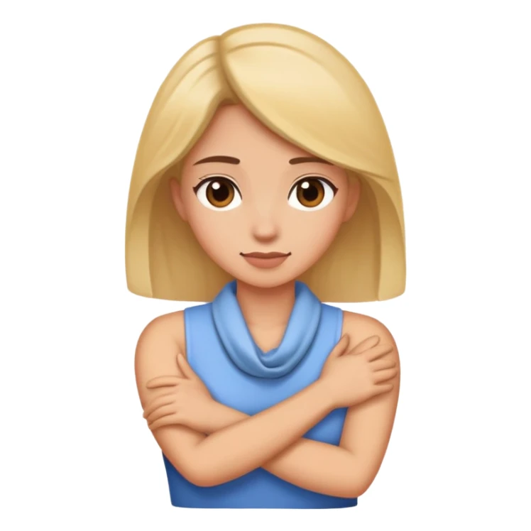 women crossing her arm around her neck  sticker