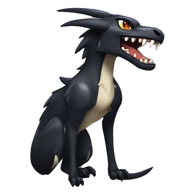Black Cool Edgy Sergal-Seviper-Poochyena-Houndoom-Fakémon  sticker