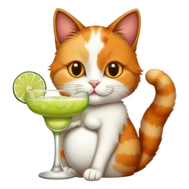 pregnant cat drinking margahrita sticker