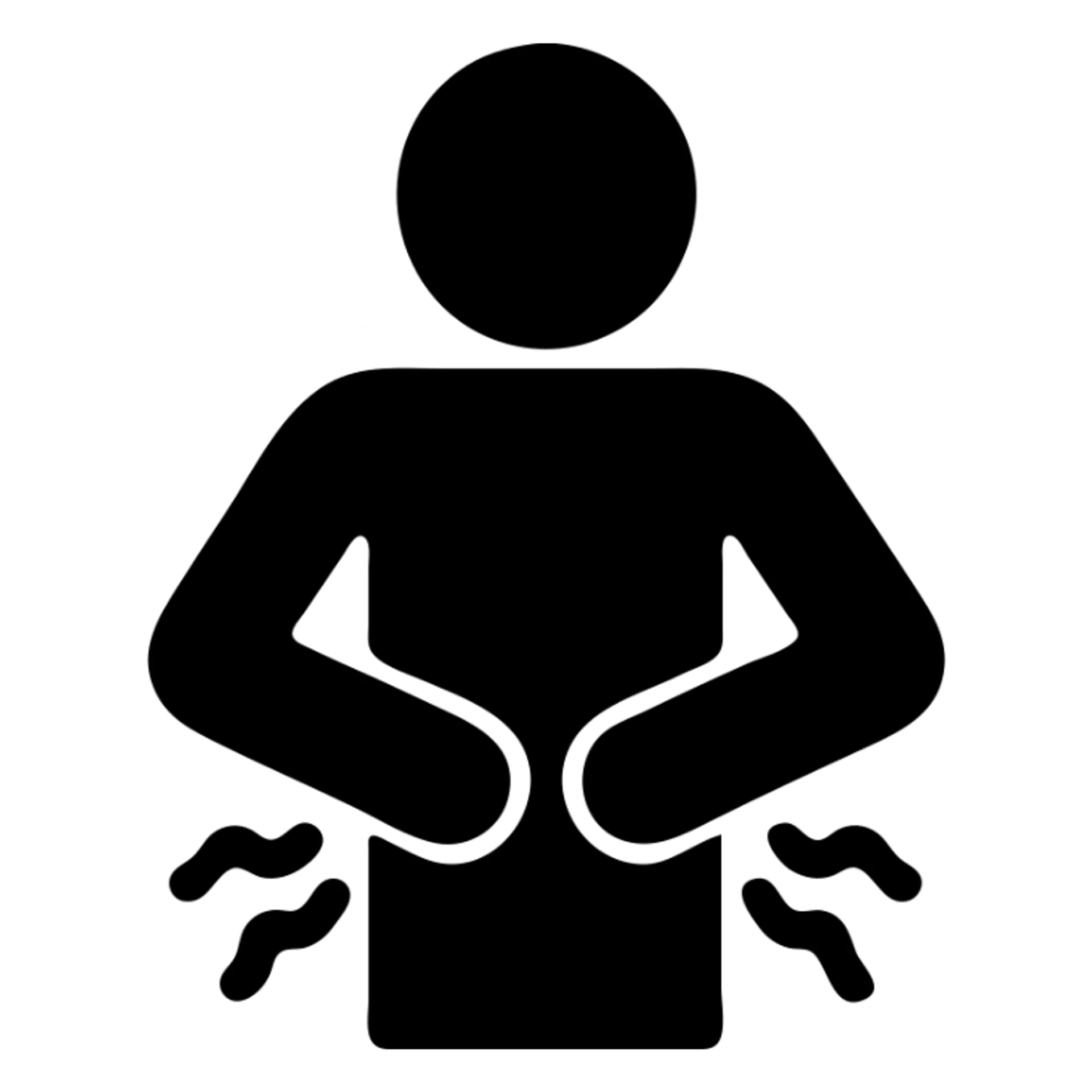A person with stomach ache sticker