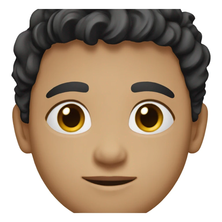 Make a boy fair skin that has afghan features with a black shirt and little purple details sticker