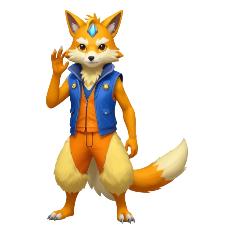 Ratchet-Lombax-Vernid-Renamon-fusion, full body  sticker