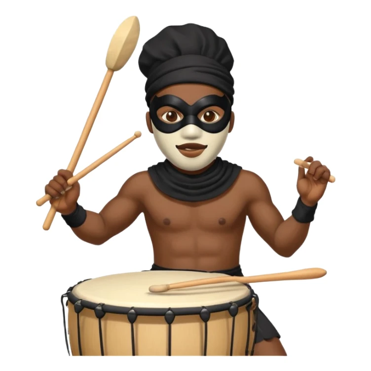 Masked Festival Drummer black man sticker