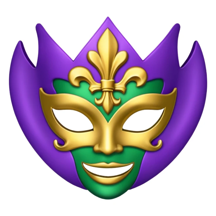 Louisiana themed ski mask with fleur-de-lis and Mardi Gras colors sticker