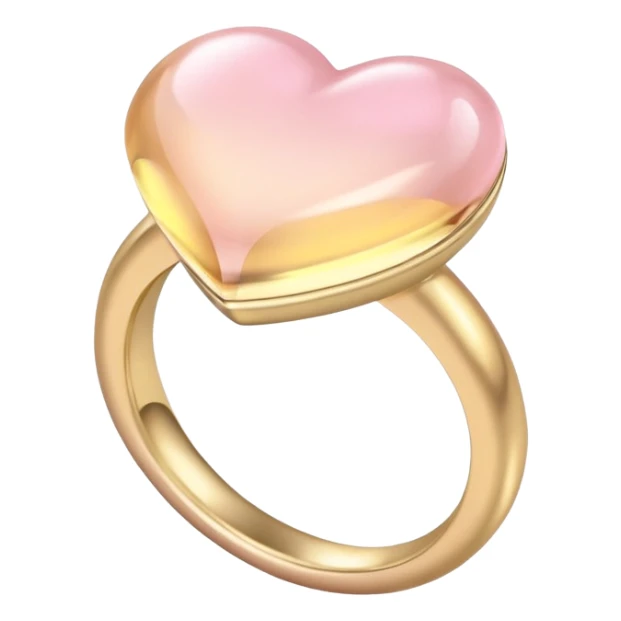 A ring with a small stone heart in soft pink, beige and yellow pastel colors sticker