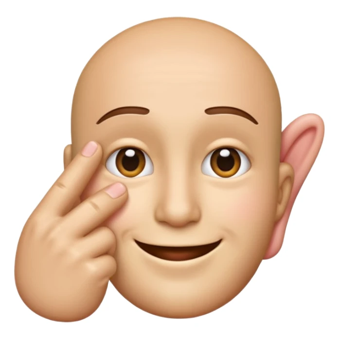 Emoji smirking hand behind ear sticker