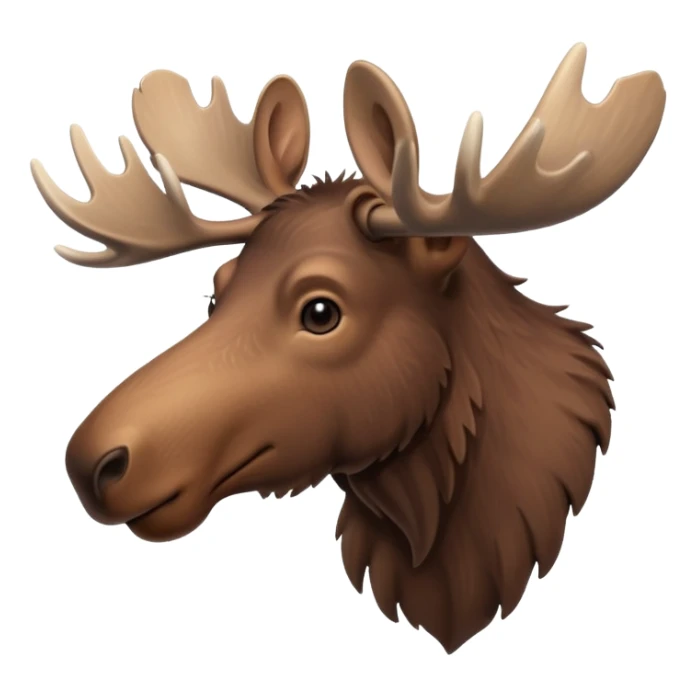 A high-resolution digital illustration of a young moose in a clean, semi-realistic style. The young moose is shown facing sideways head tilted  sticker