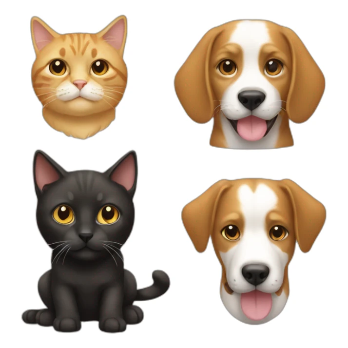 cat plus dog sticker