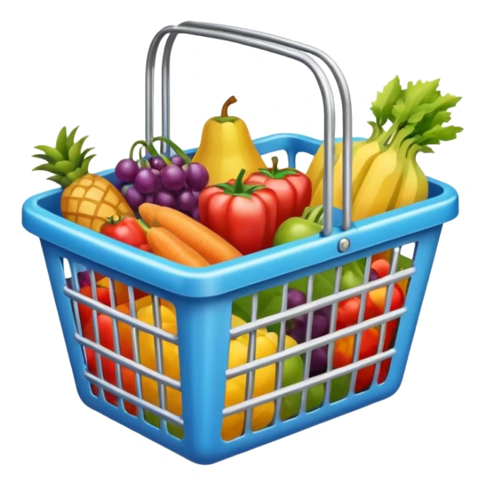 METAL SHOPPING BASKET WITH GROCCERIES IN IT sticker