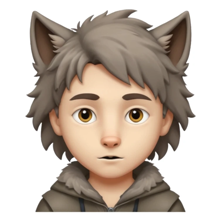 Quiero que me hagas un lobo y mitad niño sticker