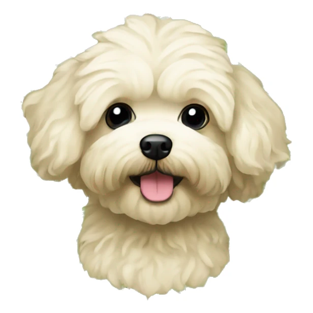 Maltipoo head with green plants behind the head sticker