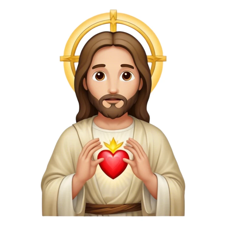 Jesus with an immaculate beautiful glowing heart sticker