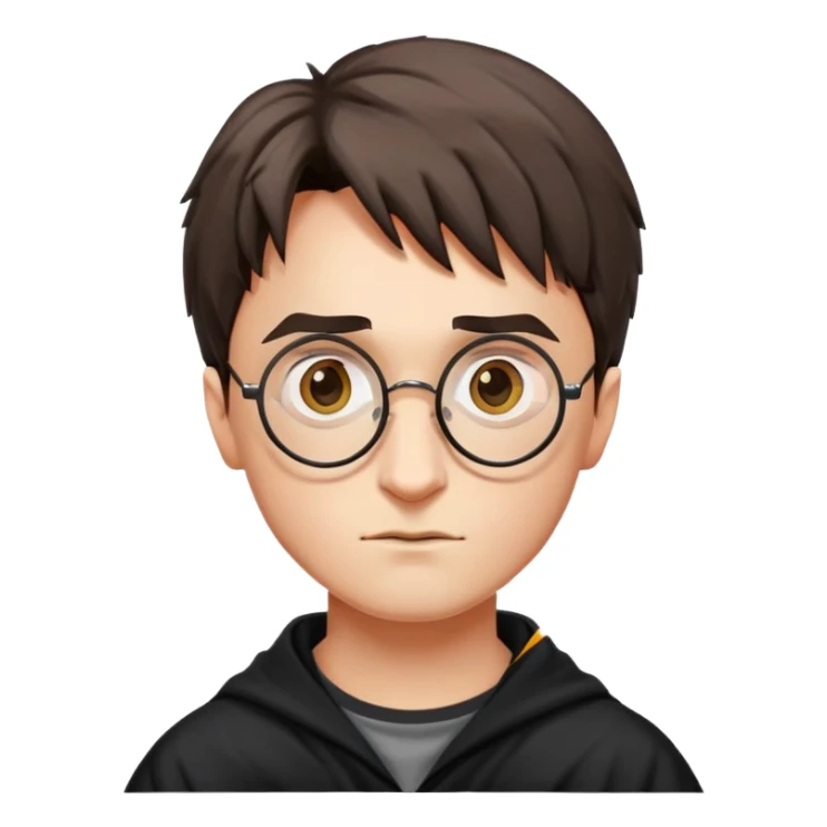 Harry Potter with round glasses and lightning scar sticker