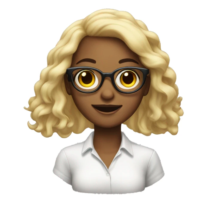 specs girl happy and she is a designer sticker