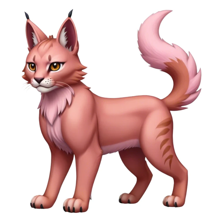 A pink lynx-caracal-fakemon-creature-hybrid sticker