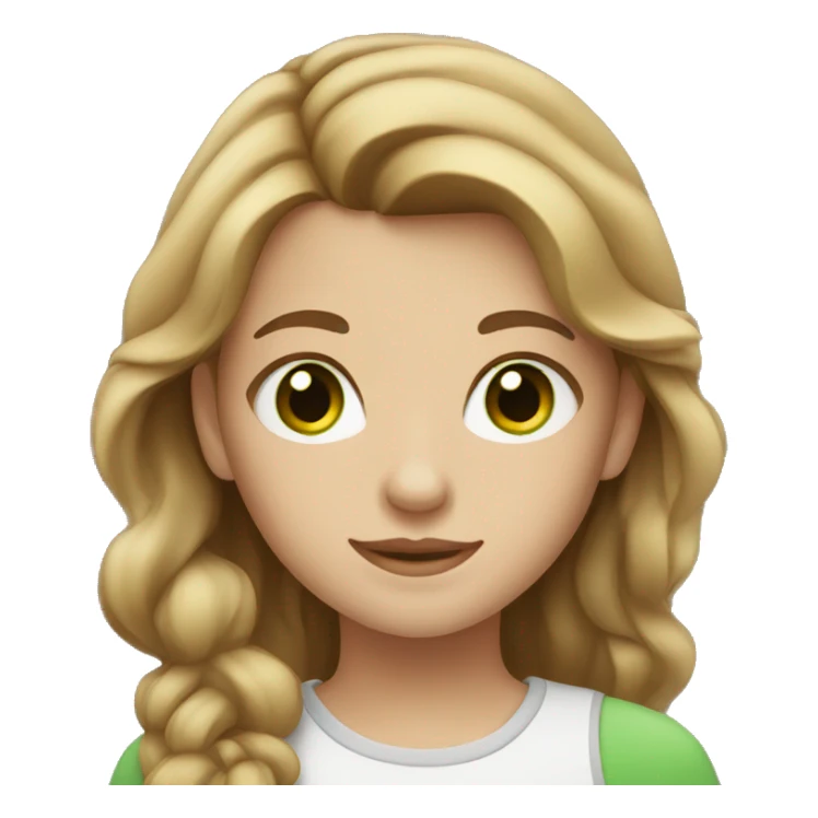 girl with light brown hair and green eyes  sticker